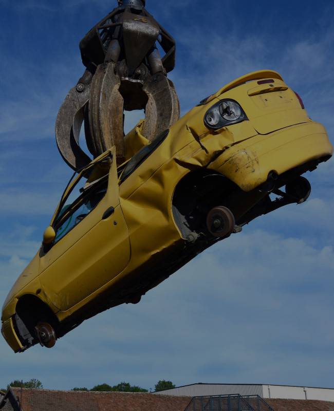 Scrap Car in air