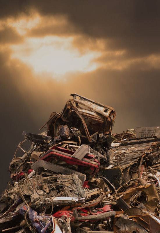 Collection of Scrap cars in Liverpool UK