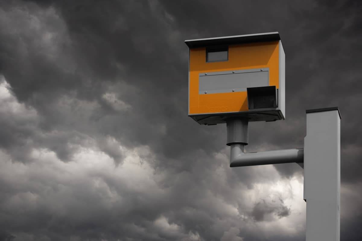 Speed camera on road in UK
