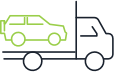 Roadside recovery vehicle towing a car