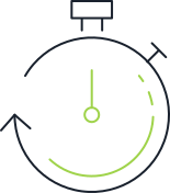 Stopwatch timer showing fast application and loan approval process